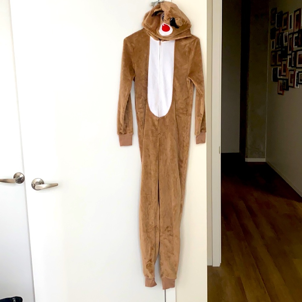 Reindeer zip up onsie